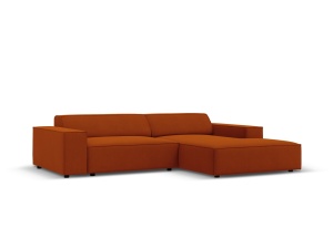 Canapea cu colt modulara maro teracota din textil pentru 3 persoane Jodie Meg Right Micadoni