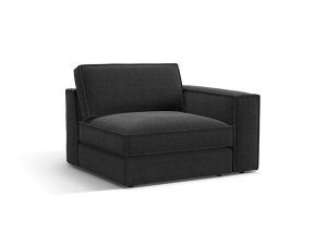 Canapea cu colt modulara neagra din textil pentru 1 persoana Pola Babel Right Micadoni