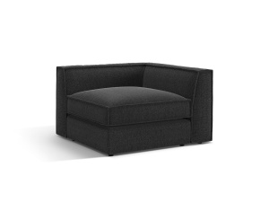 Canapea cu colt modulara neagra din textil pentru 1 persoana Pola Corner Micadoni