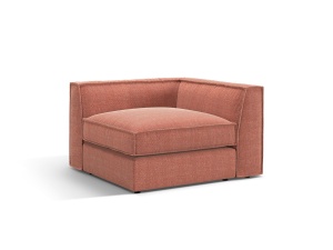 Canapea cu colt modulara rosie din textil pentru 1 persoana Pola Corner Micadoni