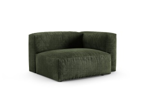 Canapea cu colt modulara verde din catifea pentru 1 persoana Martina Right 120 XL Micadoni