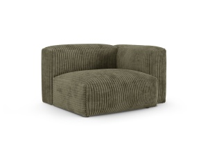 Canapea cu colt modulara verde muschi din textil pentru 1 persoana Martina Corduroy 120 Right XL Micadoni