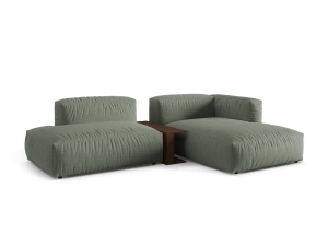 Canapea cu colt modulara verde muschi din textil pentru 2 persoane Martina Boston Right Micadoni