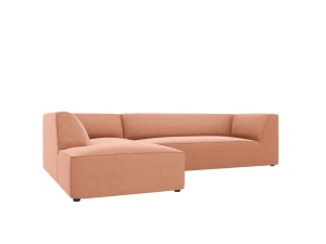 Canapea cu colt roz din catifea pentru 4 persoane Ruby M Left Micadoni