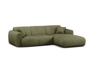 Canapea cu colt verde deschis din textil pentru 4 persoane Molino Chenile Right Micadoni