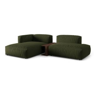 Canapea cu colt verde din textil pentru 2 persoane Martina Boston Left Micadoni