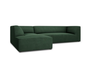 Canapea cu colt verde inchis din textil pentru 4 persoane Ruby Ottawa Left Micadoni