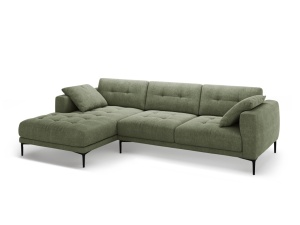 Canapea cu colt verde masliniu din textil pentru 3 persoane Bemy Left Structural Micadoni
