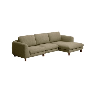 Canapea cu colt verde masliniu din textil pentru 4 persoane Vera Right Lounge Kave Home