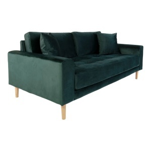 Canapea din catifea verde pentru 2,5 persoane Lido House Nordic