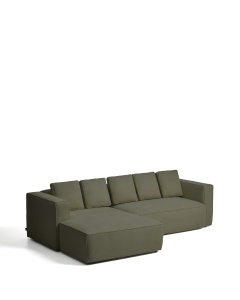 Canapea extensibila cu colt din textil verde pentru 4 persoane Marela Left Kave Home
