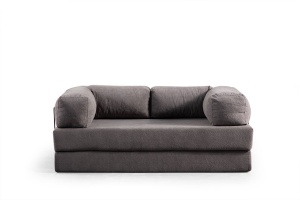 Canapea extensibila gri din textil pentru 2 persoane Via Con The Home Collection