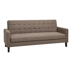 Canapea extensibila maro/neagra din textil 204 cm Milton House Nordic