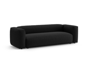 Canapea extensibila neagra din textil pentru 3 persoane Martina Micadoni