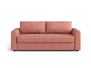 Canapea extensibila rosie din textil pentru 3 persoane David Micadoni