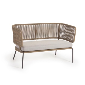 Canapea exterior bej din textil pentru 2 persoane Nadin Kave Home