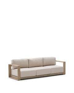 Canapea exterior crem din textil pentru 3 persoane Ambra Kave Home