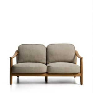 Canapea exterior gri/maro din textil pentru 2 persoane Elunda Kave Home