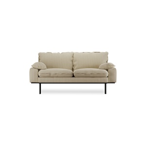 Canapea galben fan din textil pentru 2 persoane Retro Rib HKliving
