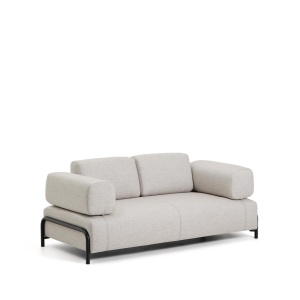 Canapea grej din textil pentru 2 persoane Compo Kave Home