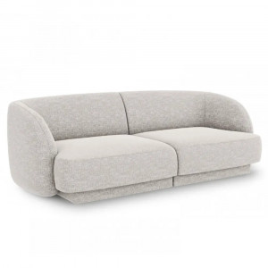 Canapea gri deschis din textil pentru 2 persoane Miley Micadoni