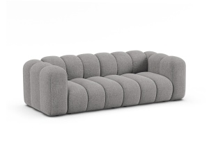 Canapea gri deschis din textil pentru 3 persoane Lupine Chenille Micadoni