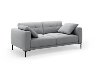 Canapea gri din catifea pentru 3 persoane Bemy Velvet Micadoni