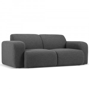 Canapea gri inchis din textil pentru 2 persoane Molino Boucle Micadoni