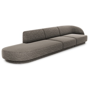 Canapea gri inchis din textil pentru 4 persoane Miley Right Micadoni