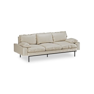 Canapea ivorie din textil pentru 3 persoane Retro Pure HKliving