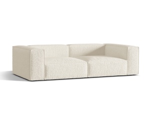 Canapea ivorie din textil pentru 4 persoane Nuria Boucle Micadoni