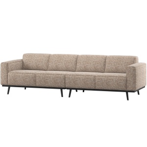 Canapea maro deschis din textil pentru 4 persoane Statement Woood