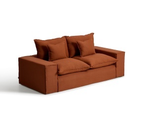 Canapea maro teracota din textil pentru 2 persoane Anarela Kave Home