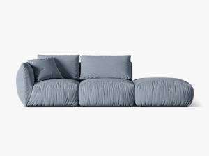 Canapea modulara albastra din textil pentru 3 persoane Chris Left Micadoni