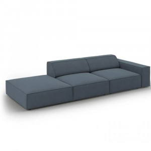 Canapea modulara albastra din textil pentru 3 persoane Jodie Right Micadoni