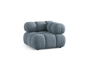 Canapea modulara albastru deschis din catifea pentru 1 persoana Bellis Bluvel Corner Micadoni