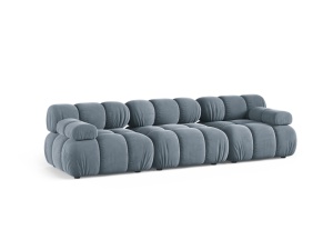 Canapea modulara albastru deschis din catifea pentru 3 persoane Bellis Bluvel Micadoni