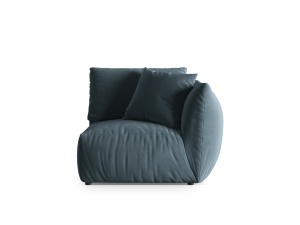 Canapea modulara albastru pastel din catifea pentru 1 persoana Chris Right Small Micadoni