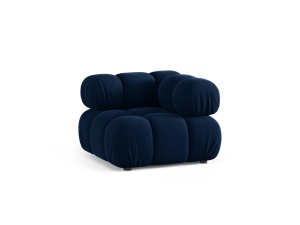 Canapea modulara albastru royal din catifea pentru 1 persoana Bellis Bluvel Corner Micadoni