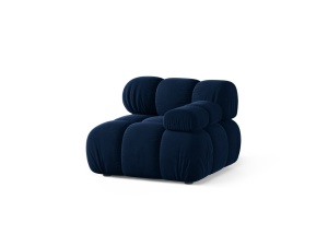 Canapea modulara albastru royal din catifea pentru 1 persoana Bellis Bluvel Right Micadoni