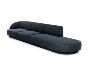 Canapea modulara albastru royal din textil pentru 4 persoane Miley Chenille 323 Right Micadoni