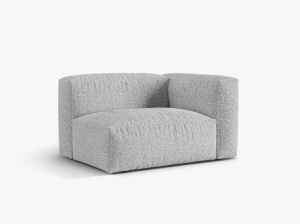 Canapea modulara argintie din textil pentru 1 persoana Martina Boucle Right Micadoni