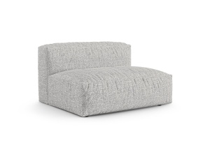 Canapea modulara argintie din textil pentru 1 persoana Martina Monet Boucle 120 Micadoni