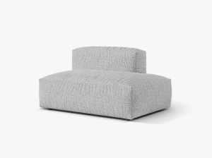 Canapea modulara argintie din textil pentru 2 persoane Martina Boucle Right Micadoni
