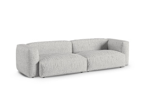 Canapea modulara argintie din textil pentru 4 persoane Martina Boucle XL Micadoni