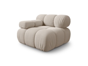 Canapea modulara bej deschis din textil pentru 1 persoana Bellis Left 3D Micadoni