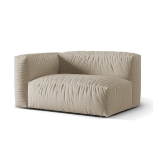 Canapea modulara bej deschis din textil pentru 1 persoana Martina L Left Micadoni