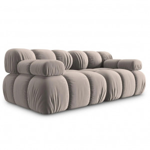 Canapea modulara bej din catifea pentru 2 persoane Bellis Micadoni