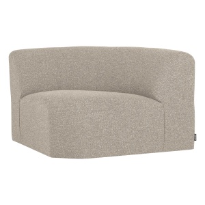 Canapea modulara bej din textil 110 cm Mojo Round Boucle Woood