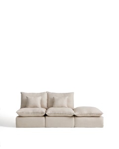 Canapea modulara bej din textil pentru 3 persoane Anarela 270 Left Kave Home